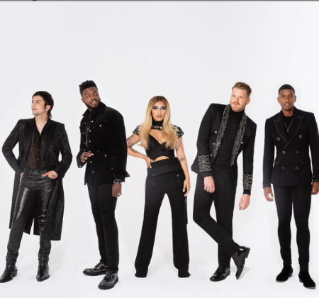 The Pentatonix Band in a frame.